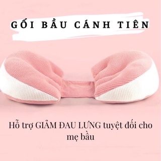 Gối bầu cánh tiên vải sợi tre cao cấp, có 2 lớp, bông xơ đàn hồi không xẹp