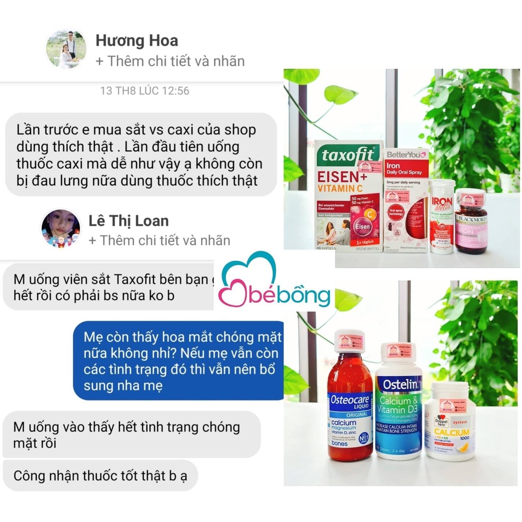 Viên uống bổ sung sắt Taxofit Eisen + Vitamin C Đức 40 viên