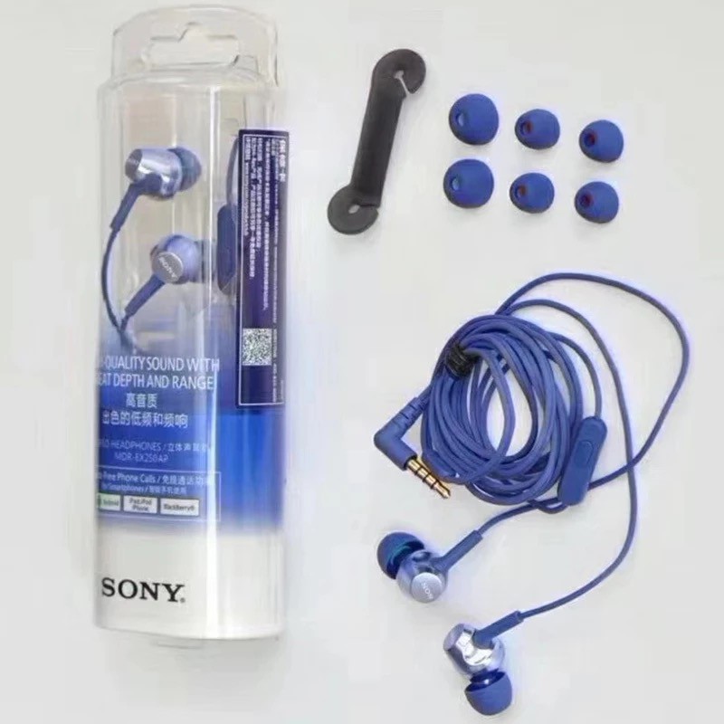 Tai nghe nhét tai SONY MDR-EX255AP chính hãng 3,5 mm Cắm bass Âm nhạc cho điện thoại thông minh