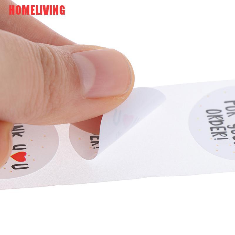 Cuộn 500 Nhãn Dán Tròn thank you for your order Dùng Trang Trí Túi Quà