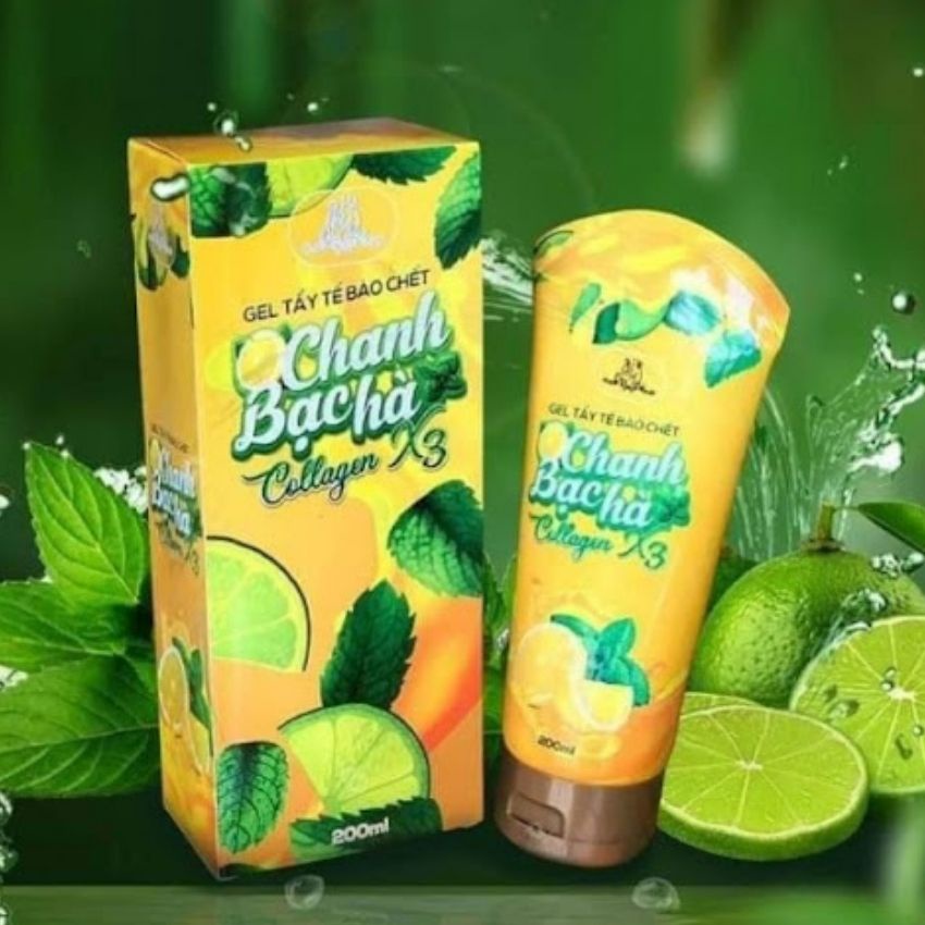 Tẩy tế bào chết Body và mặt Chanh Bạc Hà Collagen X3 chính hãng Mỹ Phẩm Đông Anh BH06