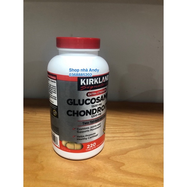 Viên uống Glucosamine 1500mg &amp; chondroitin 1200mg 220 viên của Mỹ - Glucosamin Kirkland 220