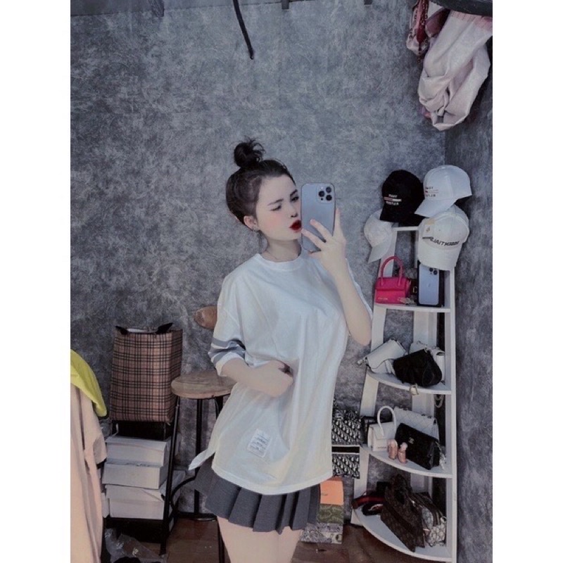 Áo phông_Áo thun Thom kẻ 4 sọc from rộng