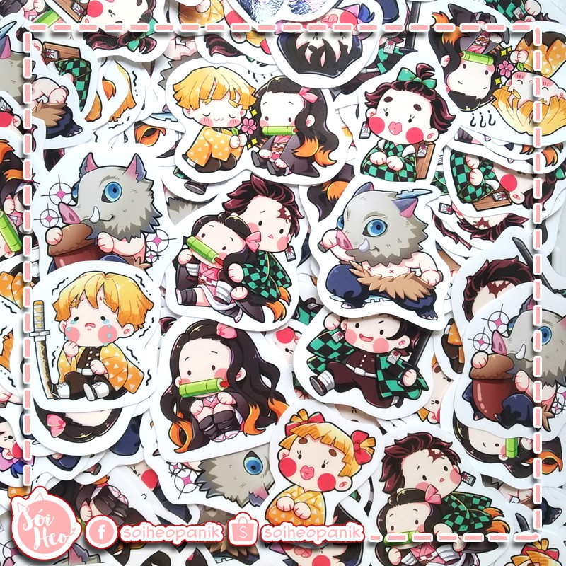 [CÓ SẴN] Sticker - Hình dán Kimetsu no Yaiba ( 3 set khác nhau )