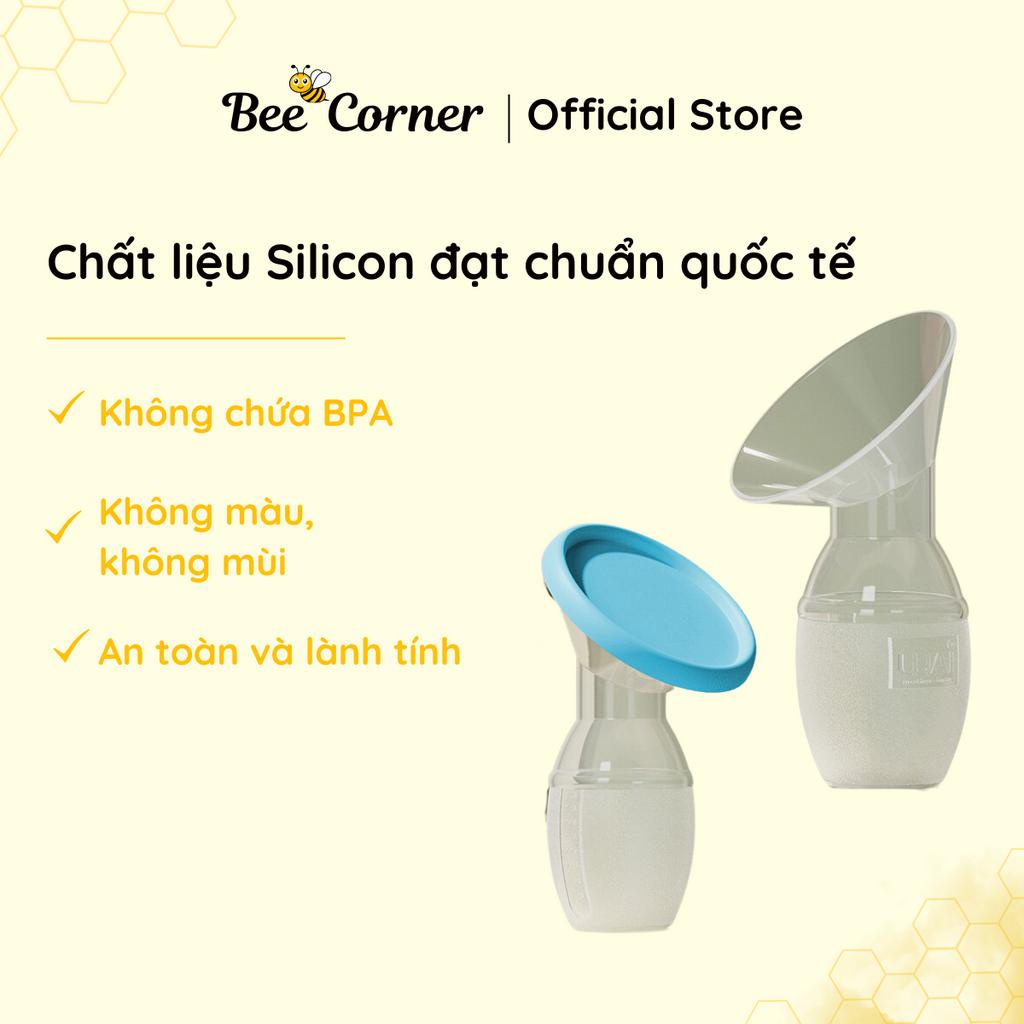 Cốc Hứng Sữa, Phễu Hứng Sữa, Hút Sữa Rảnh Tay Sillicon Kèm Nắp Đậy Beecorner