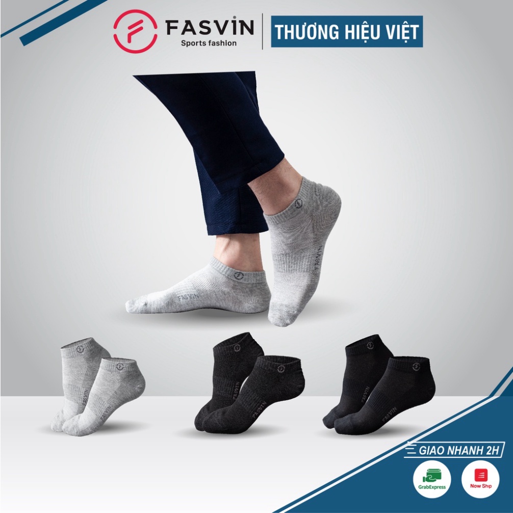 (Hàng Tốt) Tất Nam Cổ Ngắn FASVIN Mềm Mịn Co Giãn Tốt TN21901.HN (ảnh thật)