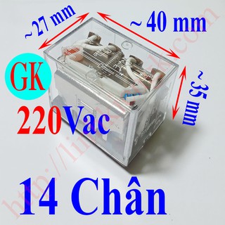 Rơ le 14 chân điện 220V loại lớn - rơ le trung gian