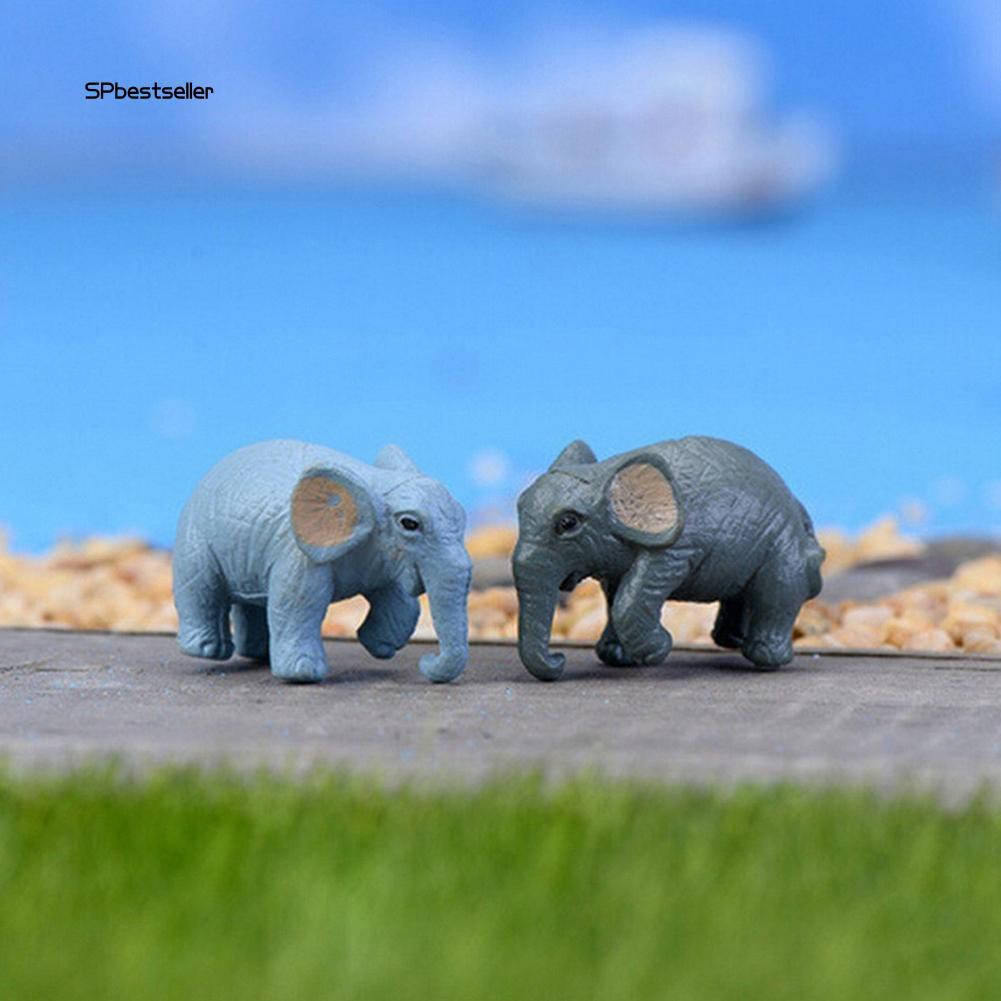 Set 2 mô hình chú voi bằng nhựa PVC sống động đáng yêu