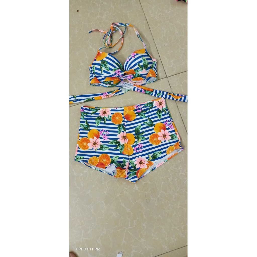 Bikini, Đồ Bơi Hai Mảnh Đi Biển Đẹp Quần Cạp Cao Mút Dày Nâng Ngực VATIXA BKN13