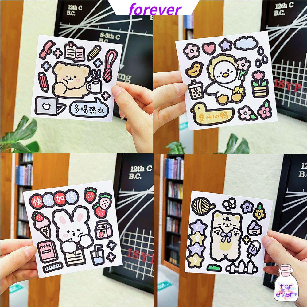 Miếng dán trang trí bình nước bằng pvc chống thấm nước họa tiết hoạt hình dễ thương