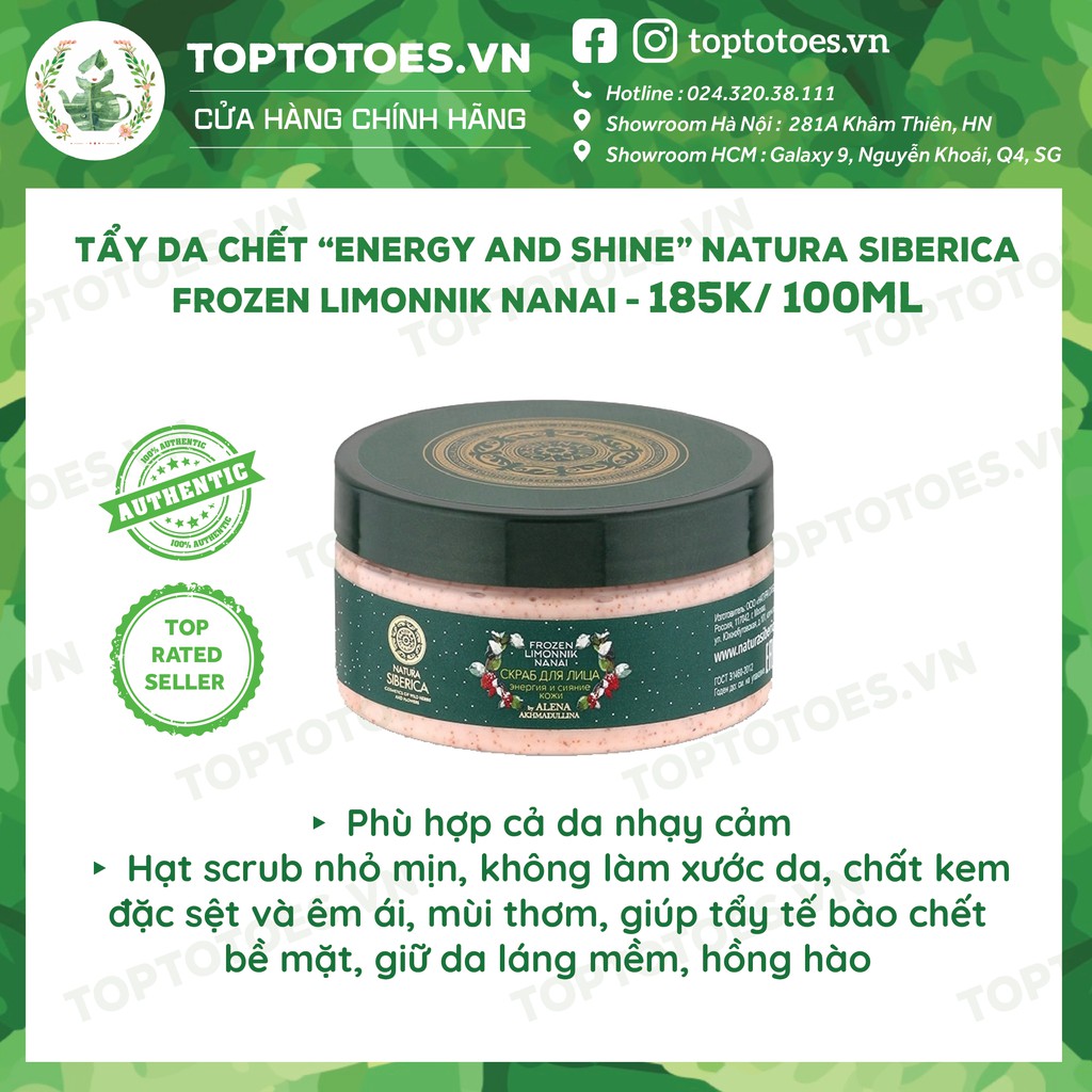 Tẩy da chết Natura Siberica Frozen Limonnik Nanai "Energy and Shine" cho da láng mịn, căng bóng, hồng hào