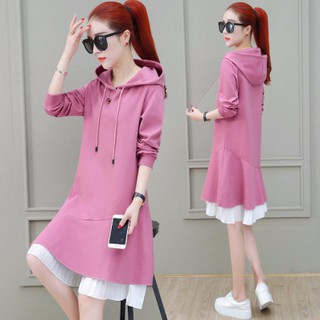 Đầm Hoodie Dáng Dài Thời Trang Thu Đông Cho Nữ