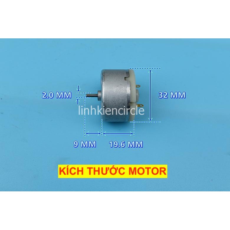 Motor mini 500 500TB tốc độ chậm 6V - 12V tốc độ 2000 - 4300 RPM có chổi than chạy êm và bền - LK0318