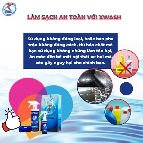 Xịt Tẩy Rửa Lau Chùi Nội Thất Xe Hơi Xwash - Vệ Sinh Thảm, Ghế Da, Trần Nỉ Ô Tô Chính Hãng 500ml + 500ml