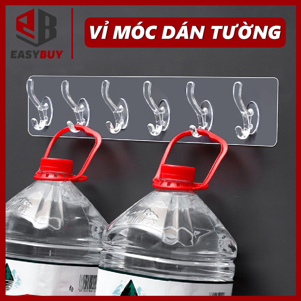 Móc Dán Tường, Vỉ Móc Dán Tường Trong Suốt Siêu Chắc Chắn EASYBUY