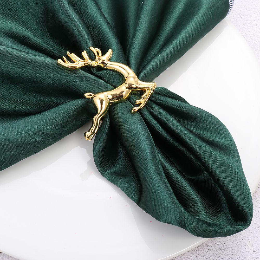 Vòng Nhẫn Kim Loại Hình Tuần Lộc Giáng Sinh Trang Trí Bàn Ăn DIY