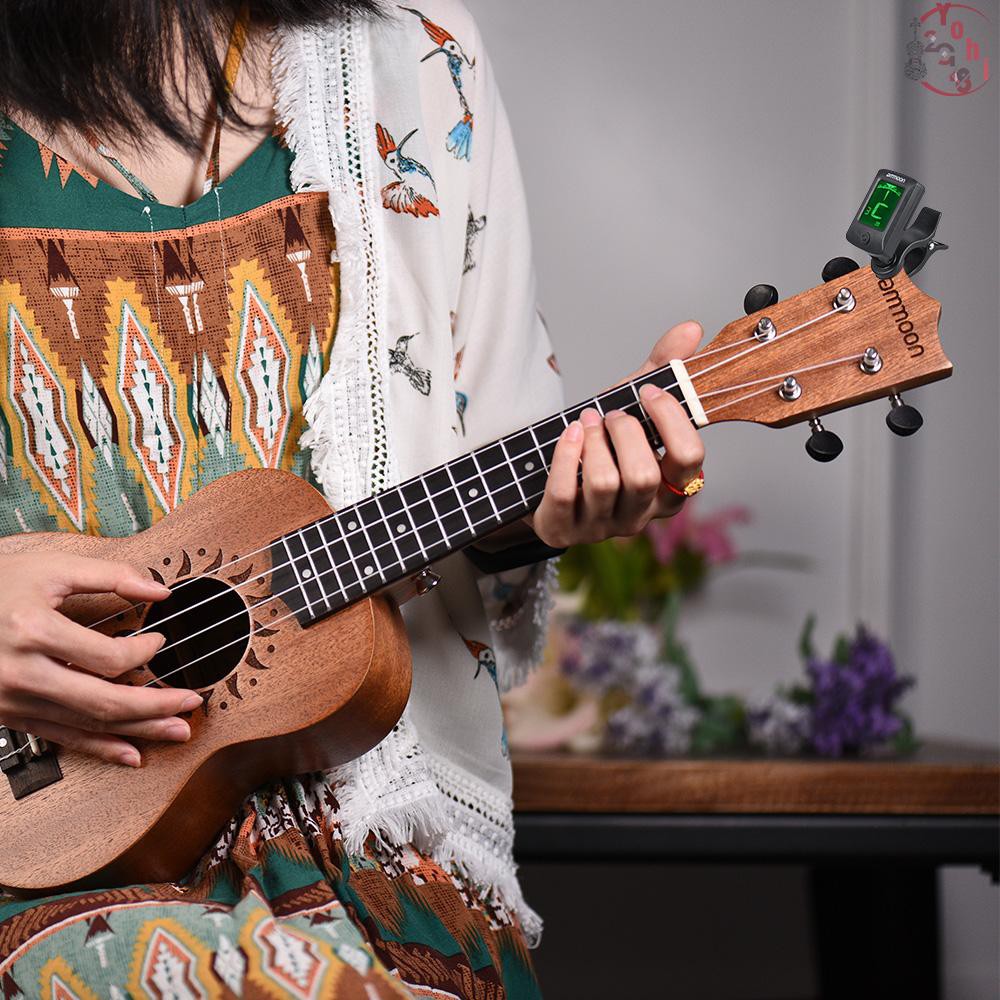 Dụng cụ chỉnh hợp âm điện tử Ammoon AT-07 có màn hình LCD dành cho đàn Ukulele/ violin/guitar