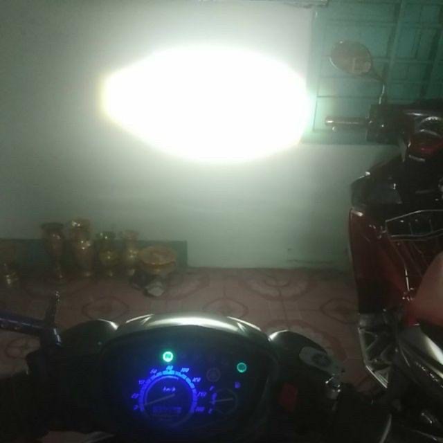 Bóng đèn led 3 chân H4 gắn xe máy 2 màu cos vàng fa trắng