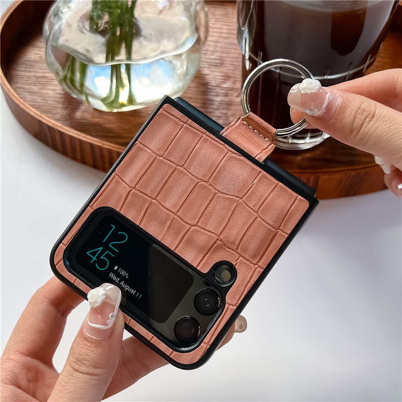 Ốp Điện Thoại Da Cá Sấu Sang Trọng Có Vòng Nhẫn Cho Samsung Galaxy Z Flip 4 Z Flip 3 Zflip 3 Z Flip 4 Flip 3