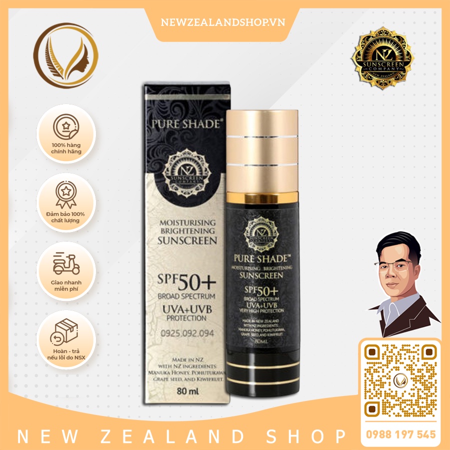 Kem chống nắng 4 in 1 Pure Shade SPF 50+ Moisturising & Sunscreen 80ml