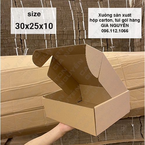 Combo 50 hộp NẮP GÀI bên hông 30x25x10 cứng cáp đựng áo khoác, set quần áo thể thao, tài liêu, quà tặng handmade