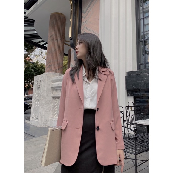 Áo blazer nữ 1 lớp dáng dài tay dài Huien Design thời trang công sở trẻ trung, áo vest nữ Hàn Quốc màu sắc | BigBuy360 - bigbuy360.vn