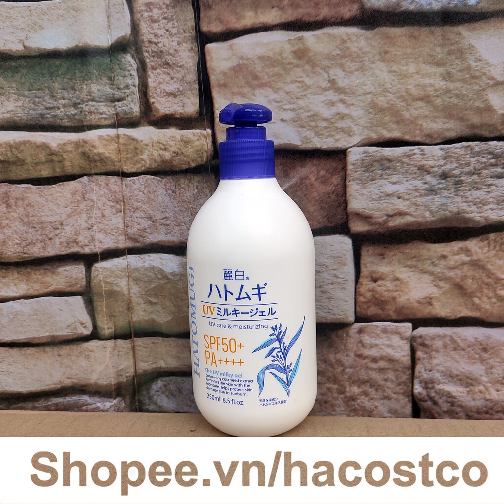 Sữa Dưỡng Thể Chống Nắng Hatomugi UV Milky Gel  SPF31 PA+++ ý dĩ Nhật Bản- UV Care &amp; Moisturizing