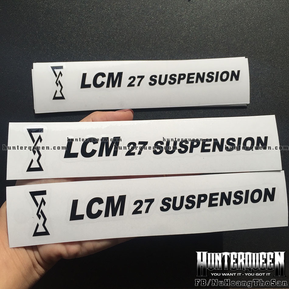 Cặp 2 tem LCM 27 Suspension dán phuộc, đổi màu theo ý. Decal cao cấp chống nước, không lo bong tróc