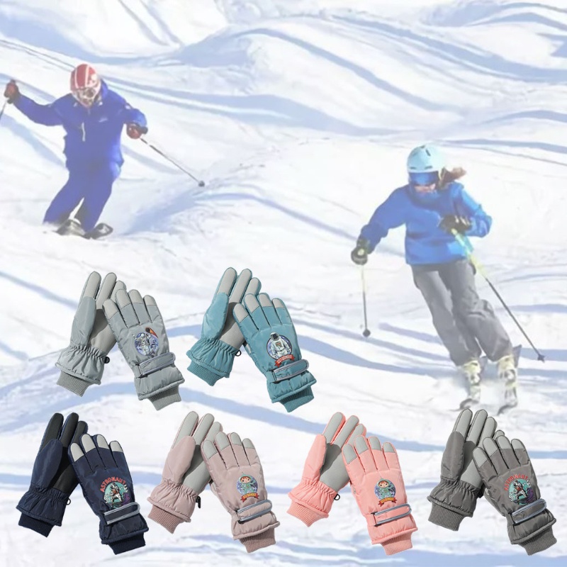 Găng Tay Trượt Tuyết Chống Thấm Nước Giữ Ấm Mùa Đông Cho Bé