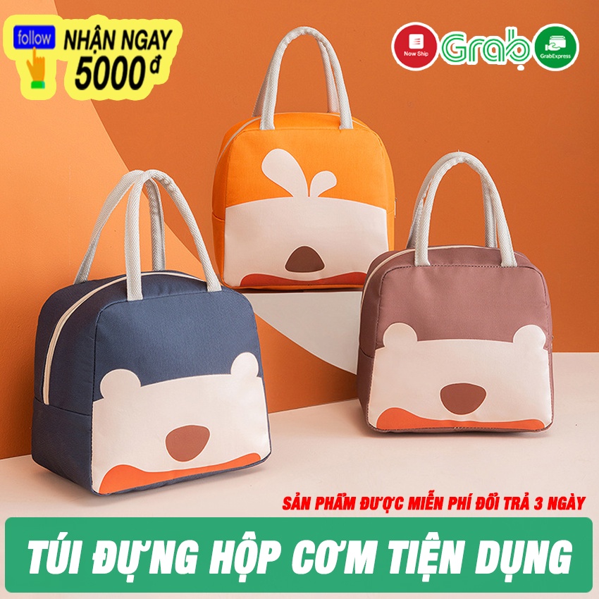 Túi Đựng Hộp Cơm Giữ Nhiệt , Túi Để Hộp Cơm Văn Phòng LOẠI I – Có 2 Lớp Siêu Dày Hình Gấu , Gữ Nhiệt , Chống Thấm