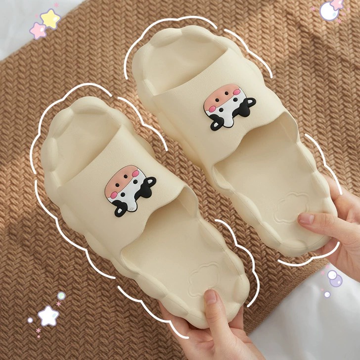 Dép quai ngang nữ unisex "Công Chúa Tuyết",Bò Sữa Siêu Xynh