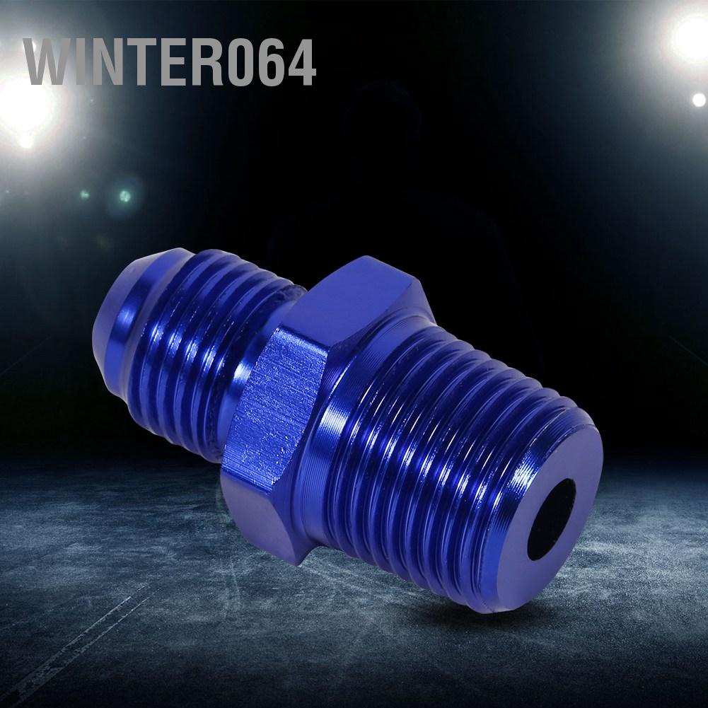 Winter064 Aluminum Male Flare AN6 To 3/8&quot; NPT Straight Fuel Oil Fitting Adapter Blue