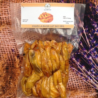 Chuối vàng sấy dẻo không đường Mangline Farm Đà Lạt 500g đồ ăn vặt thơm ngon mềm dẻo đặc sản Đà Lạt