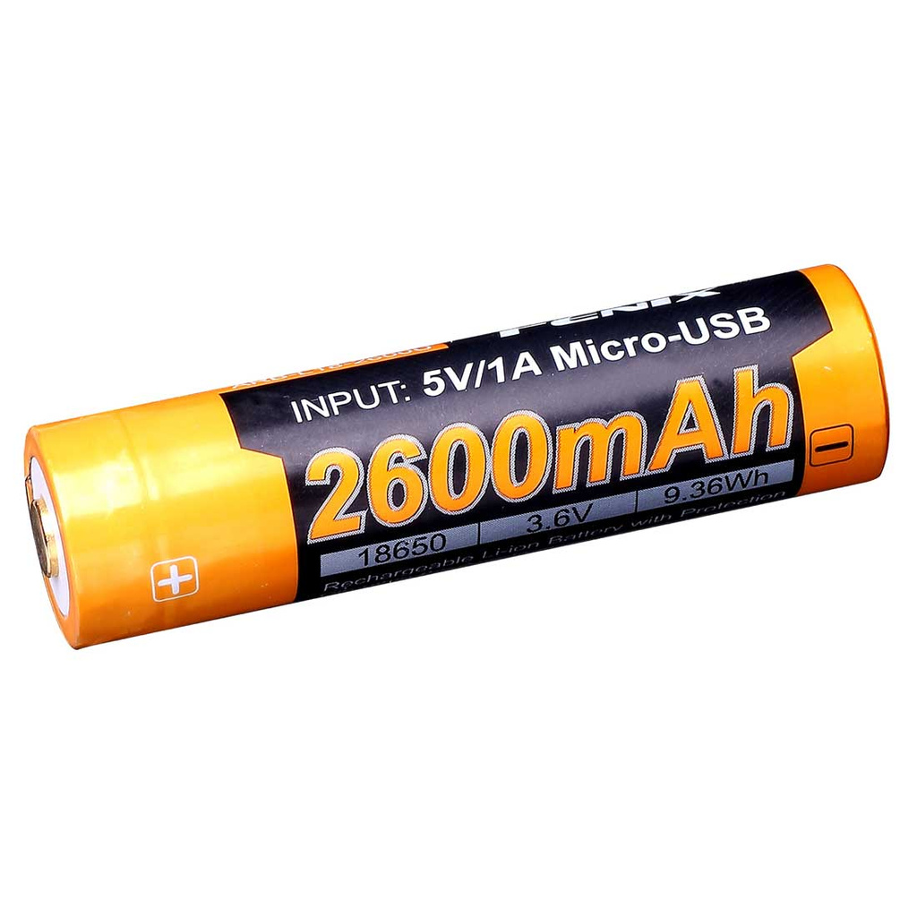 CHÍNH HÃNG PHÂN PHỐI - (01 viên) Pin sạc Fenix 18650 - ARB - L18 - 2600U (2600 mAh - sạc Micro USB trên thân pin)