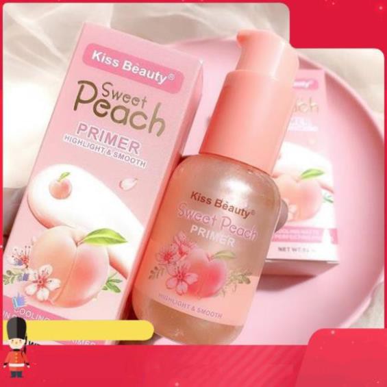 [FreeShipm] [CHÍNH CHUẨN] Kem Lót Primer Trang Điểm SWEET PEACH KISS BEAUTY hương đào có nhũ 60ml