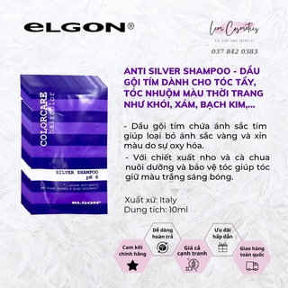 [CHÍNH HÃNG] Dầu gội tím Elgon khử ánh vàng giữ nền tóc tẩy sáng, tóc bạch kim, xám khói,... - gói 10ml