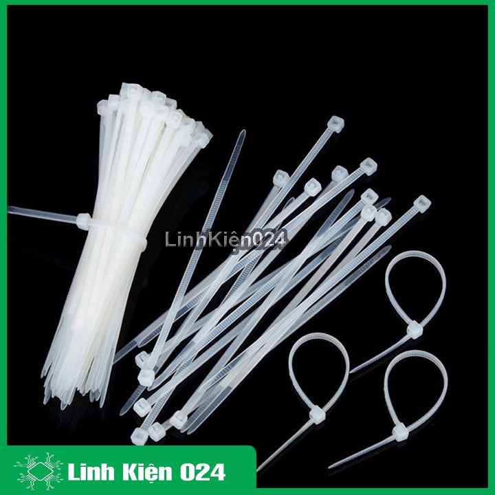 Gói 500 Dây Thít, Dây Buộc 4x200mm Trắng