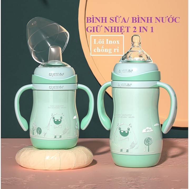 BÌNH SỮA GIỮ NHIỆT CHỐNG ĐẦY HƠI - CHỐNG BỂ VỠ CHO BÉ/ BÌNH NƯỚC GIỮ NHIỆT