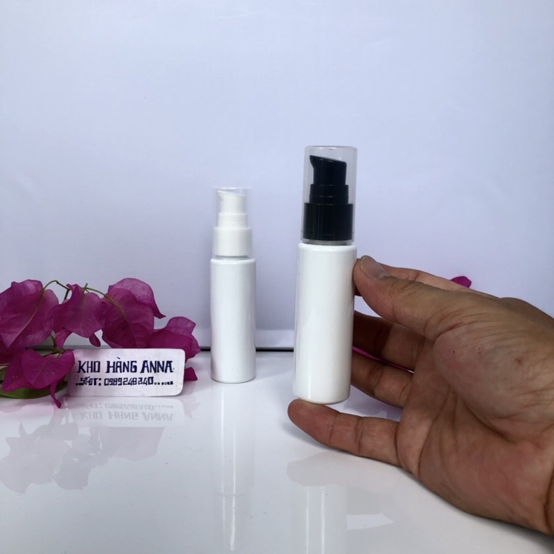 CHAI TRẮNG TRONG 30ml nhỏ thon dài - Chai nhựa Pet xịt nhỏ giọt/ xịt sương , vòi nhấn pumb, nắp bật, nắp nhôm, nhọn