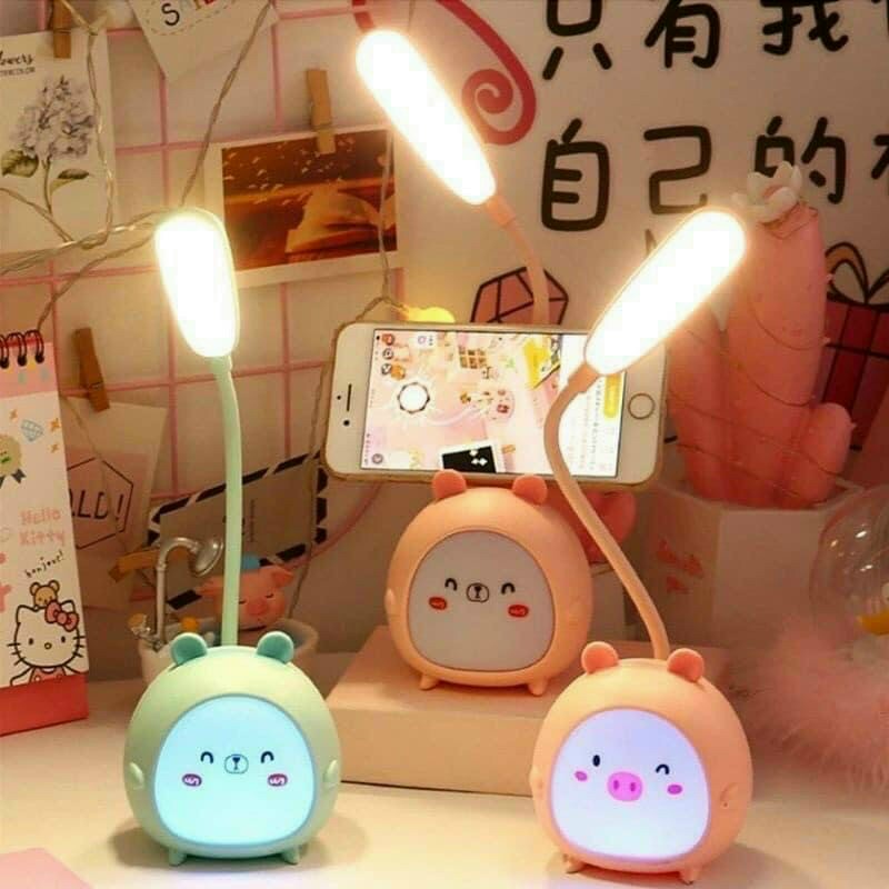 Đèn Học Để Bàn Đèn Sạc Tích Điện Có Dây USB Hình Thú Dễ Thương Cho Bé
