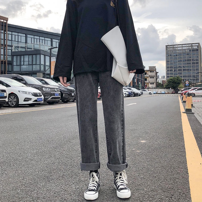 Quần Jeans ống rộng nữ, Quần bò nữ ống suông rộng baggy Ulzzang TR03 màu đen full phong cách Hàn Quốc hot hit 2022 | BigBuy360 - bigbuy360.vn