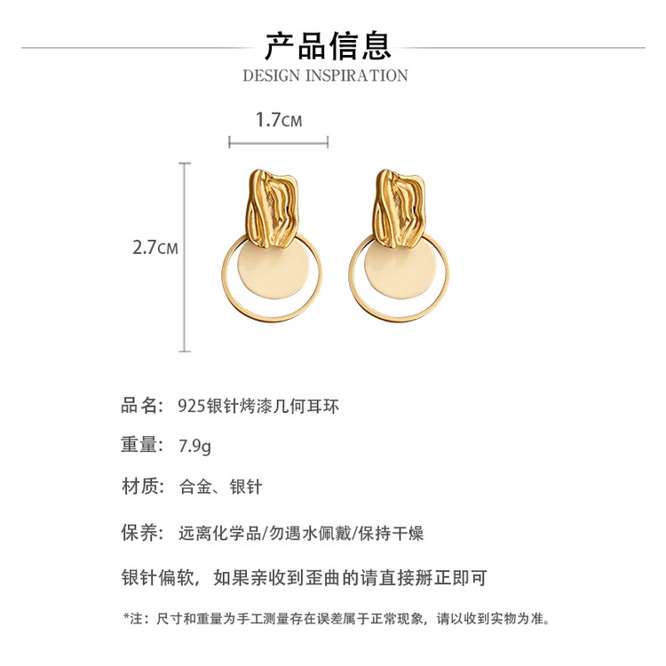 Bông Tai Mạ Bạc 925 Họa Tiết Hình Học Phong Cách Mori Hàn Quốc Cổ Điển Thời Trang 2022