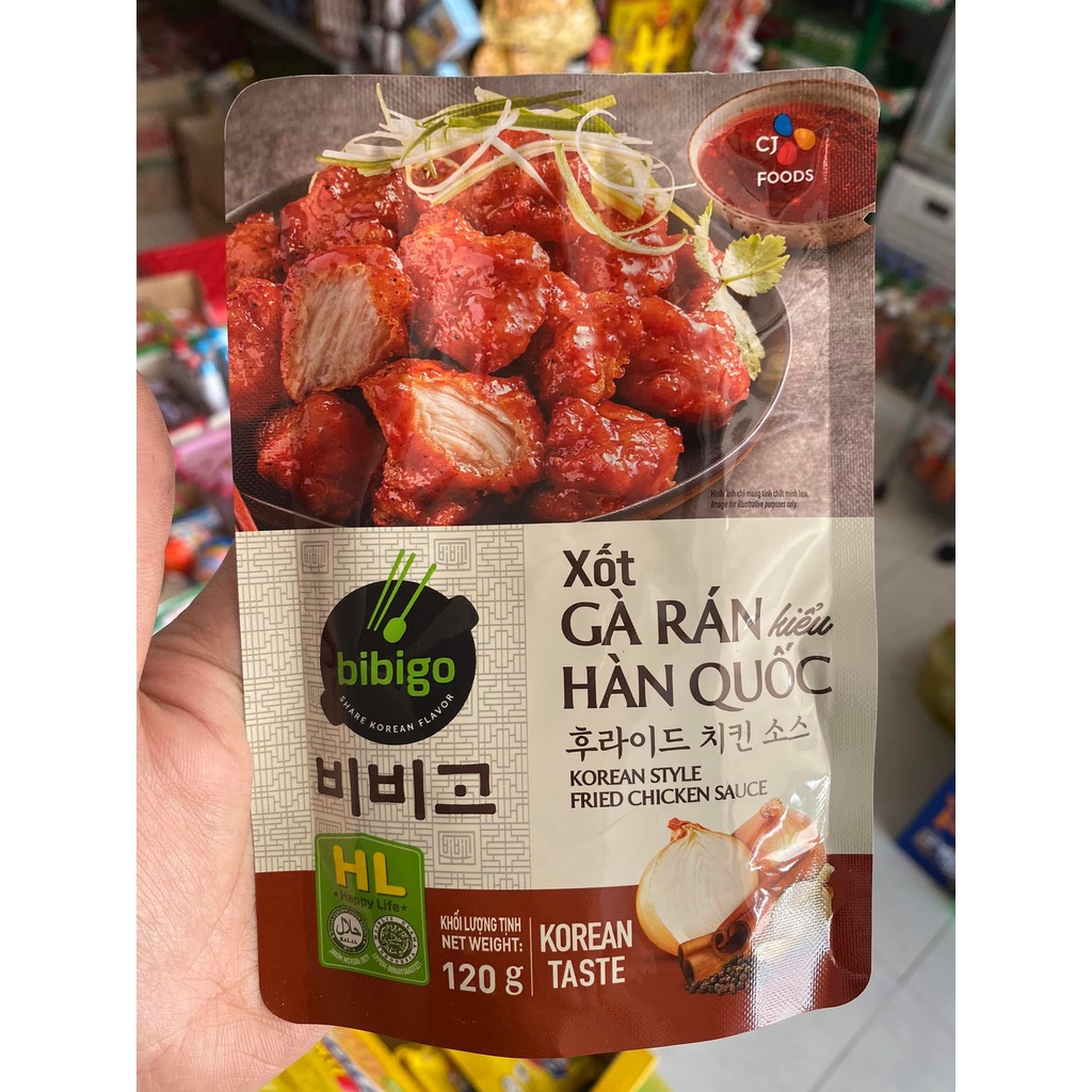 COMBO 5 GÓI XỐT GÀ RÁN HÀN QUỐC BIBIGO - gói 120gr