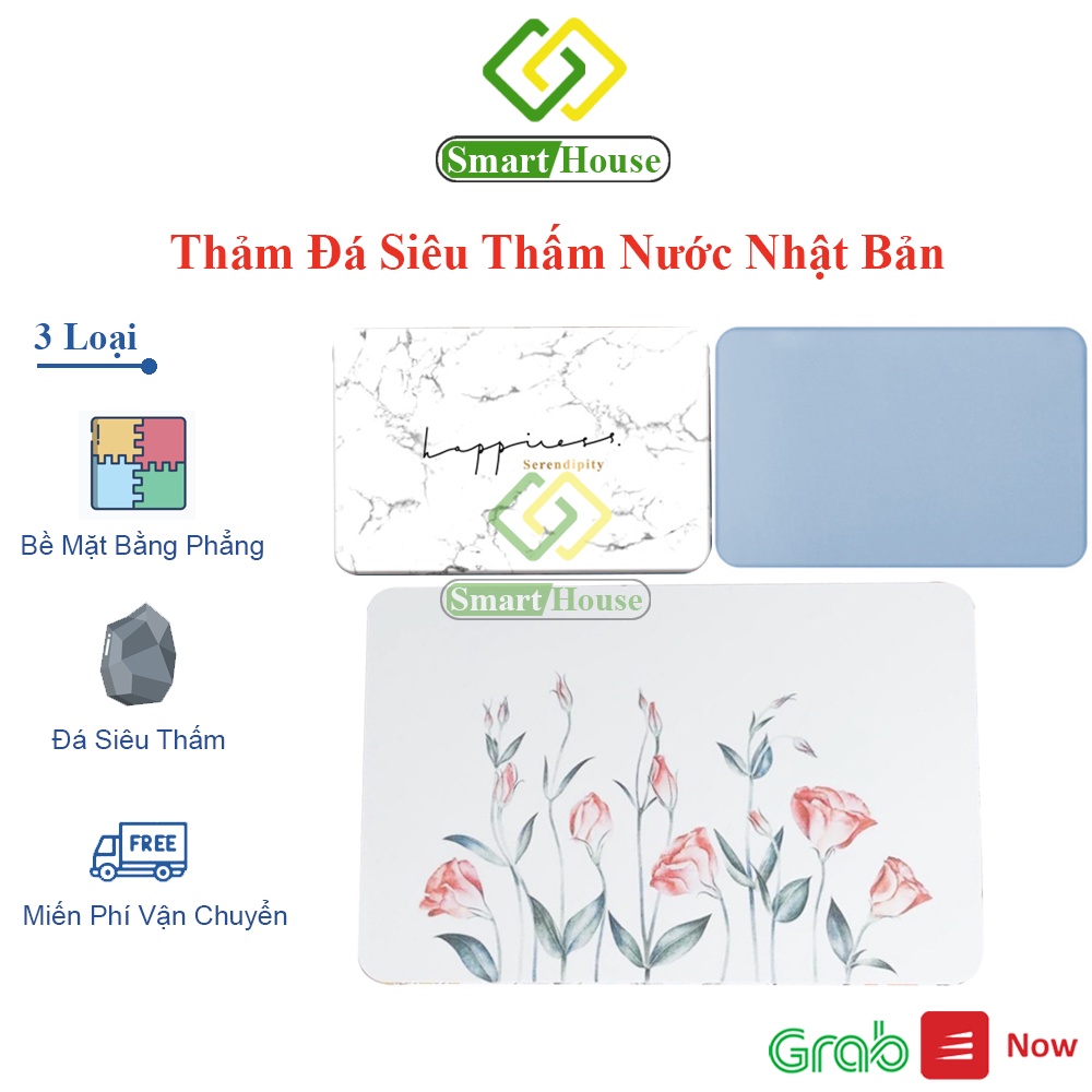 (Bán Rẻ Xin Đánh Giá 5) Thảm Đá Siêu Thấm Nước Công Nghệ Nhật Bản - Thảm Lau Chân, Thảm Phòng Tắm, Smart House