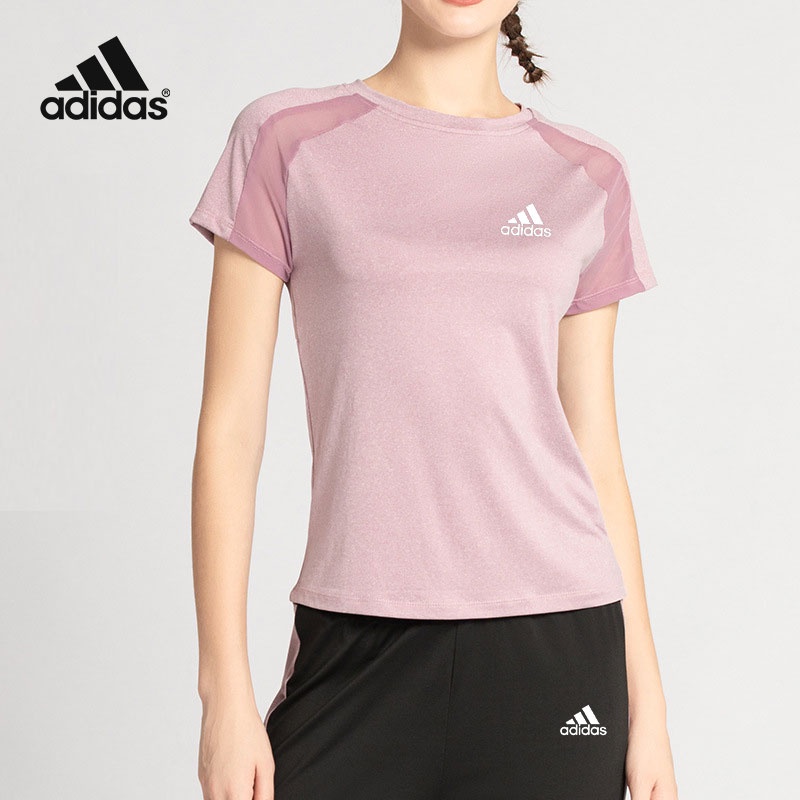 Áo Thun Thể Thao Tay Ngắn Phối Lưới Thoáng Khí Nhanh Khô Chất Lượng Cao Cho Nữ