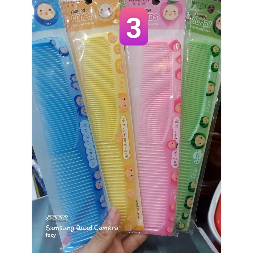 1 CÂY Lược chải tóc răng thưa dày nhiều mẫu họa tiết cute 21 cm,HCM