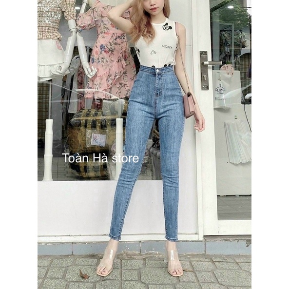 Quần jeans ôm cạp cao co dãn , quần bò cạp cao . Chính hãng 100% , ảnh thật
