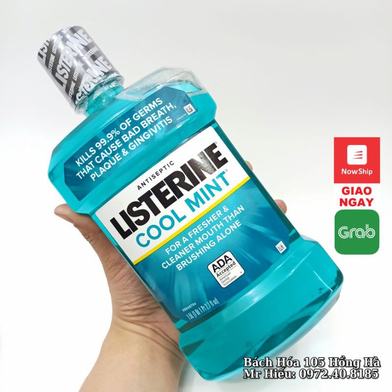 [T4/2022] Nước súc miệng Listerine Cool Mint 1,5 lít