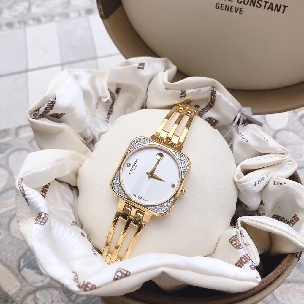 Đồng hồ nữ_Lotusman_đồng hồ nữ chính hãng LT06B.AAW stainless steel sapphire crystal case 30x30mm. 3atm.