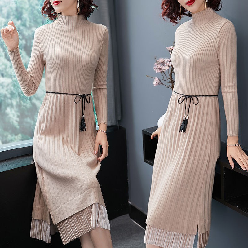 Đầm Sweater Nhung Dáng Dài Cổ Lọ Xinh Xắn Dành Cho Nữ | BigBuy360 - bigbuy360.vn